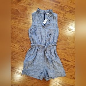 Belk, Crown & Ivy linen blue romper, size 10